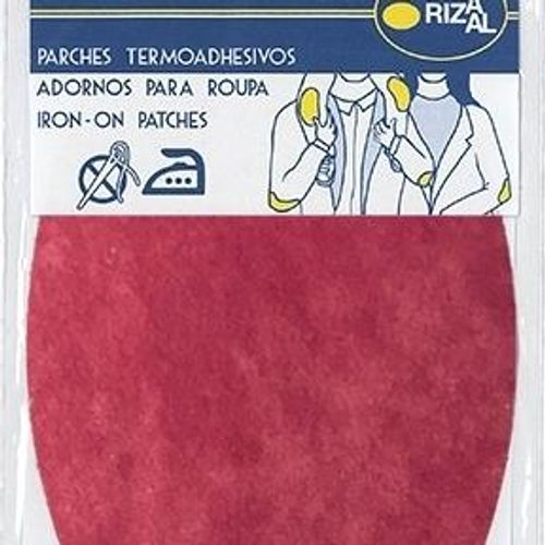 Strykbar reparasjonslapp imitert semsket skinn rosa
