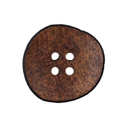 Resirkulert skinn 4 hulls knapp brun 20 mm
