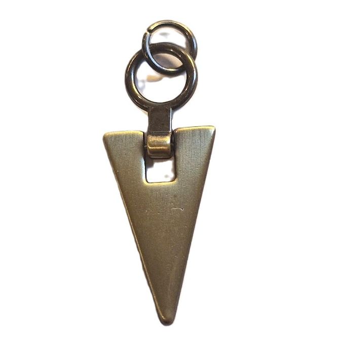 Hovedbilde Glidelåspynt metall trekant antikk gull 30 mm