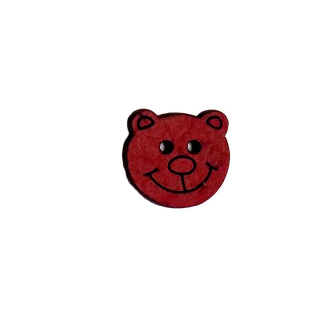 Hovedbilde Kokosknapp bamse 15 mm rød