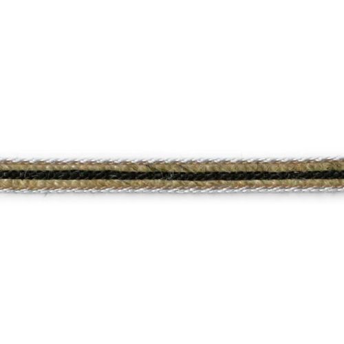 Jute bånd med striper 9 mm grå