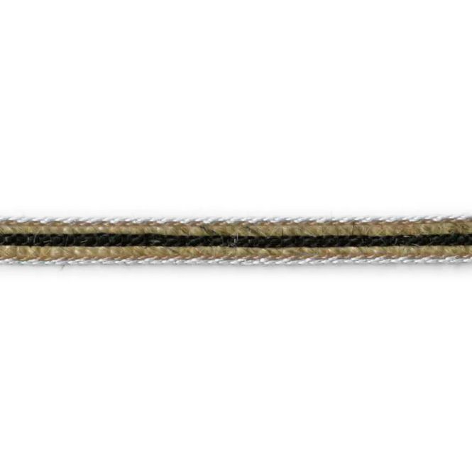 Hovedbilde Jute bånd med striper 9 mm grå