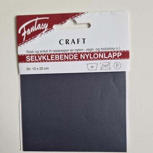 Selvklebende reparasjonslapp nylon grå