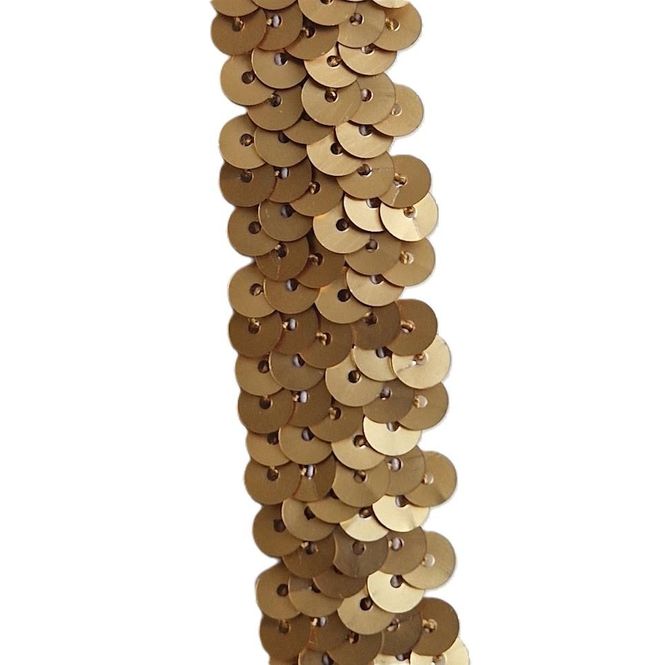 Hovedbilde Paljettbånd elastisk 20 mm matt gull
