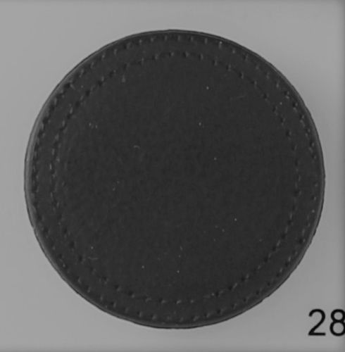 Imitert skinnknapp øyeknapp sort 15 mm