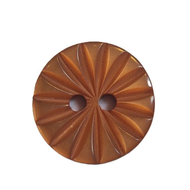 Hovedbilde Knapp 2 hull 13 mm blomst brun