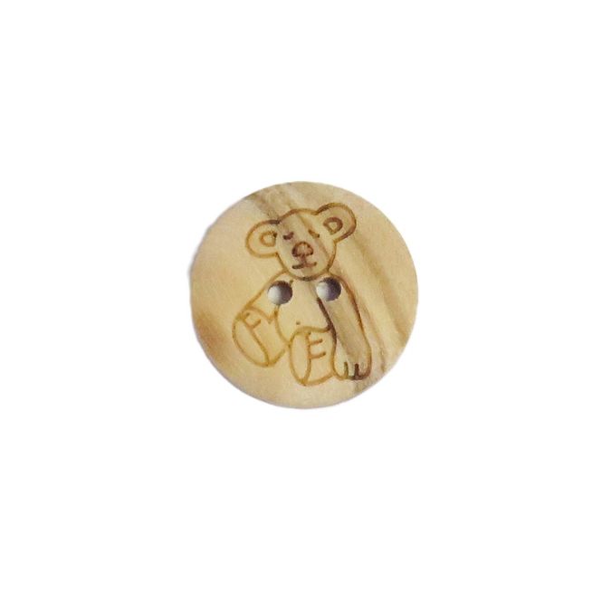 Hovedbilde Treknapp 2 hull 15 mm med bamse