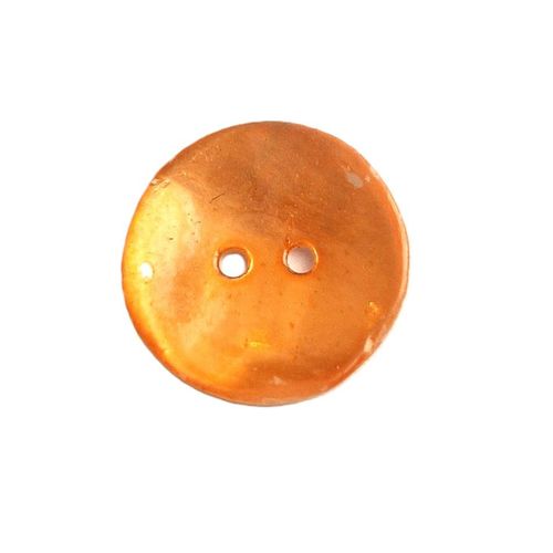 Knapp av perlemor 2 hull 15 mm oransje K211703