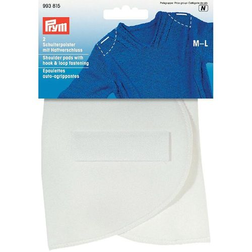 Prym Skulderpute M-L hvit  2stk med borrlåsfeste