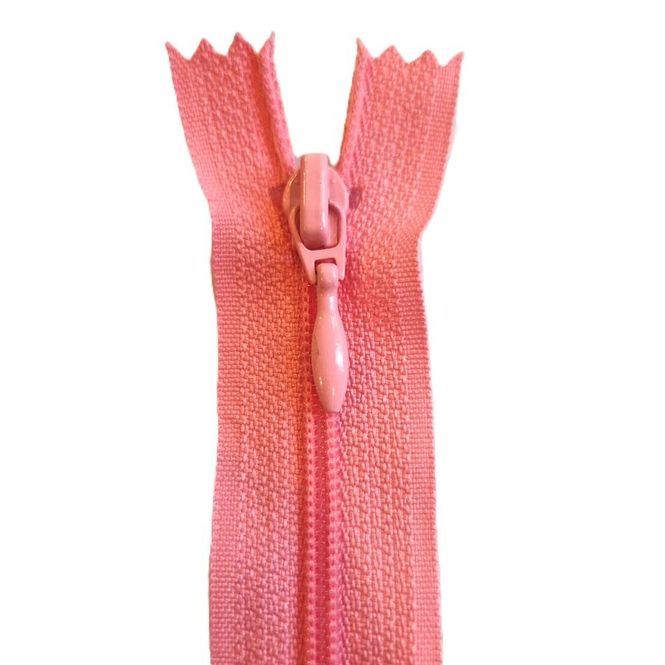 Hovedbilde Kjolelås 4 mm spiral nylon ikke delbar rosa 40 cm