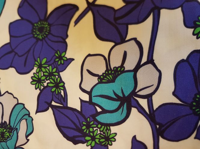 Hovedbilde Blå blomstret bomull