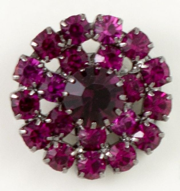 Hovedbilde Polyesterknapp strass cerise 25 mm