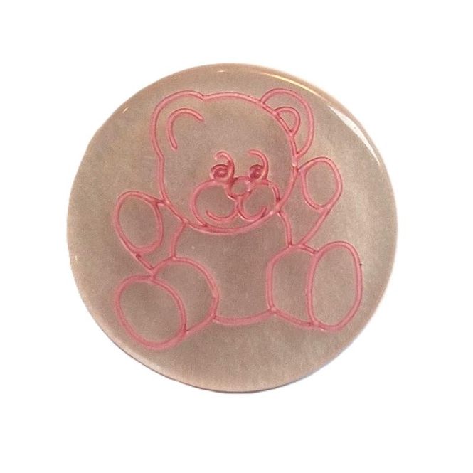 Hovedbilde Barneknapp polyesterknapp øyeknapp med bamse rosa ...