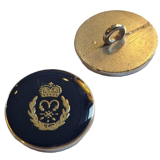Hovedbilde Sølvknapp med emalje 20 mm marineblå med emblem