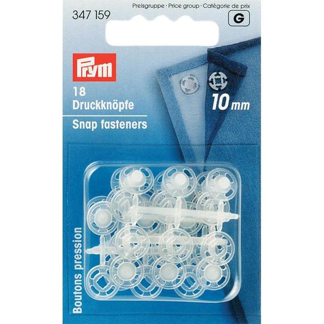 Hovedbilde Patentknapper 10mm 18 stk  Transparent