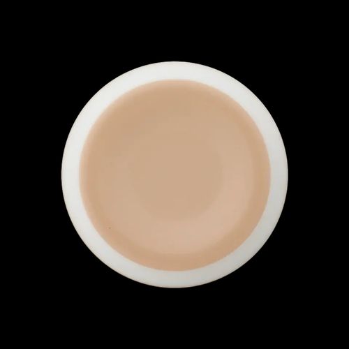 Polyesterknapp øyeknapp beige med hvit kant 20 mm